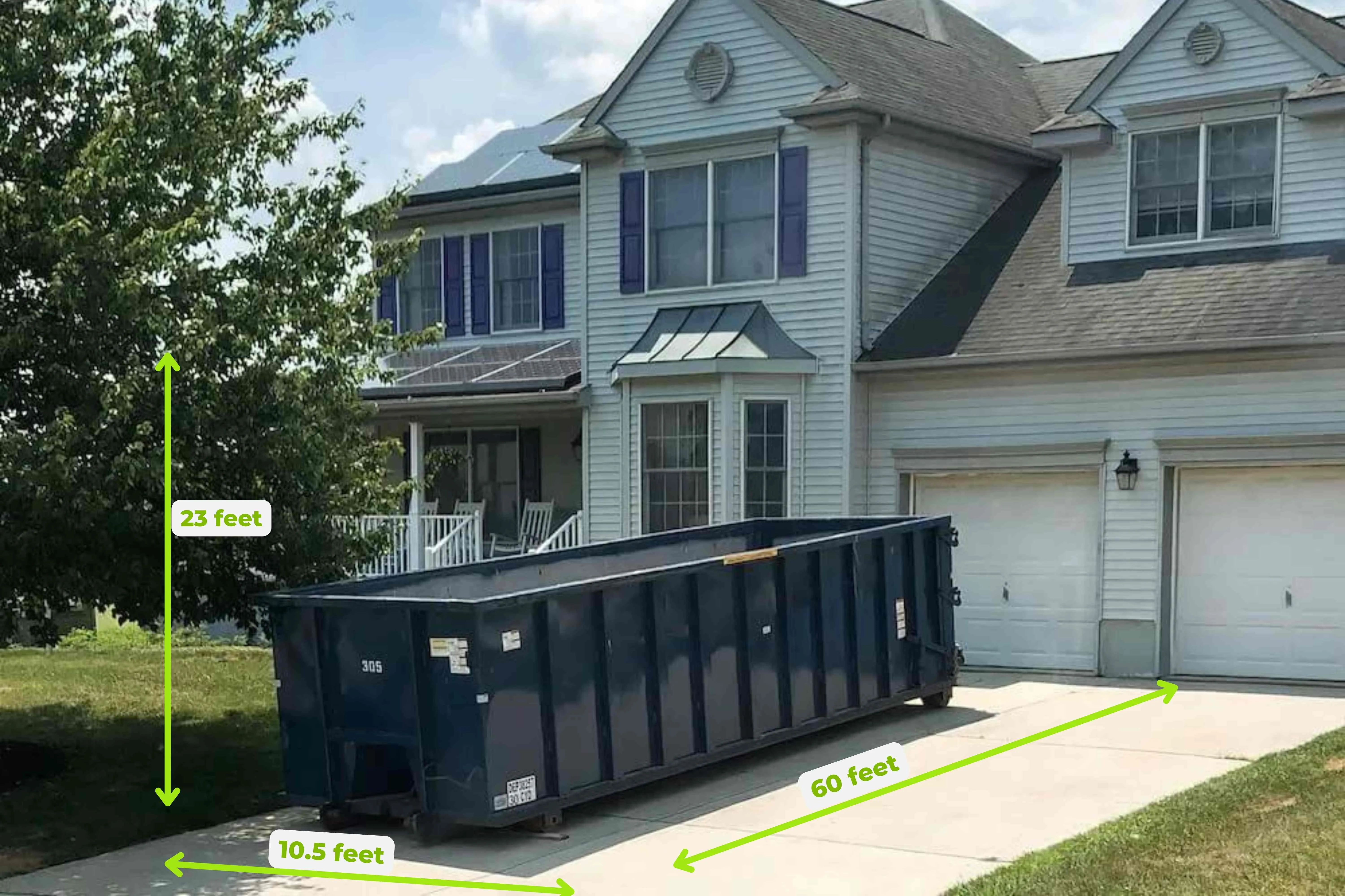 dumpster delivery clearance space