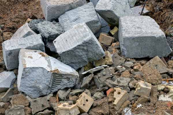 concrete chunks for disposal