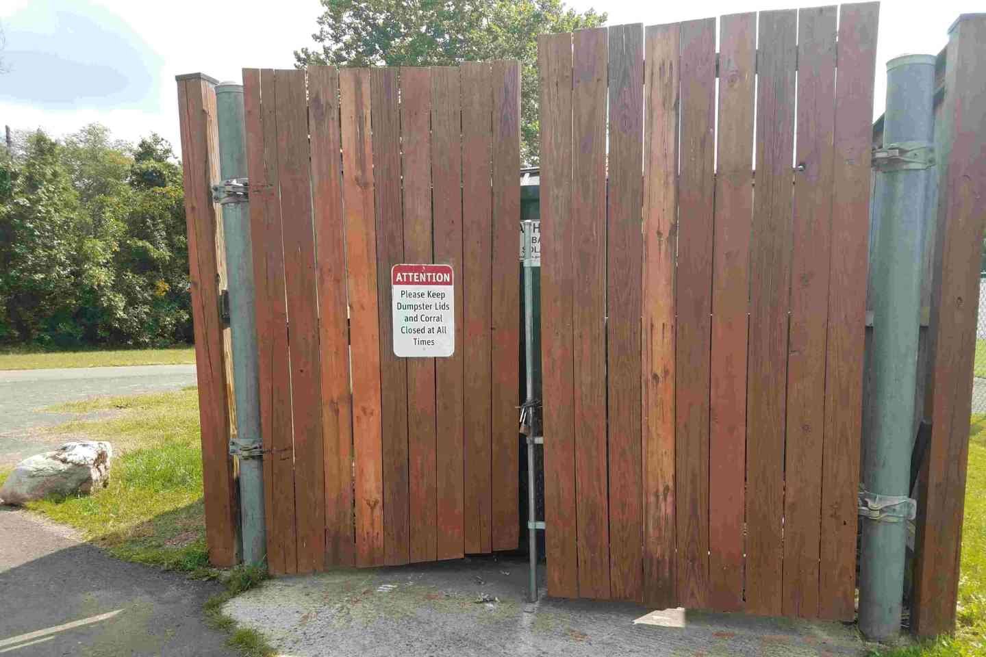 wooden dumpster enclosure 