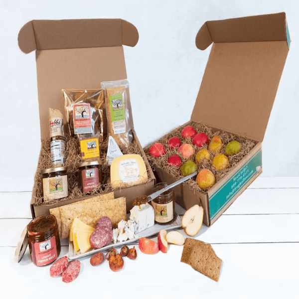 Charcuterie, cheese, and fruit box