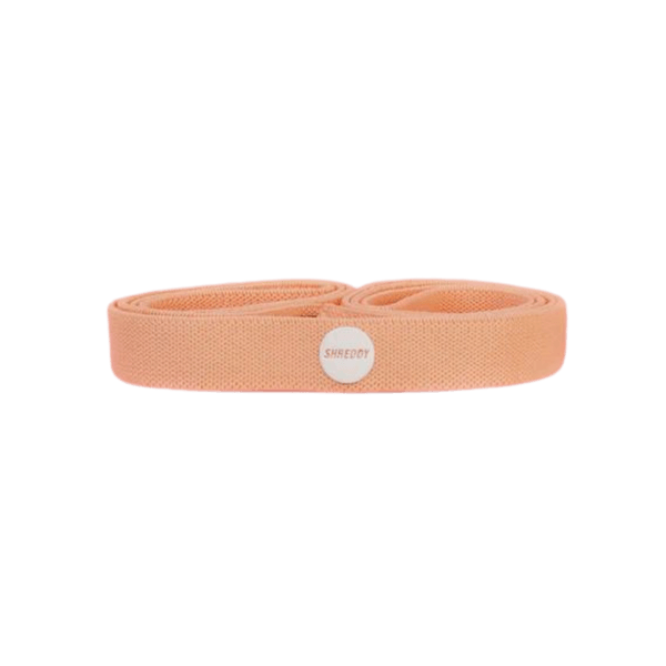Peach colored resistance band that are vegan and sustainable