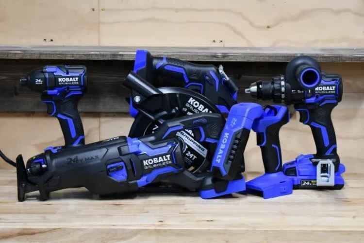 kobalt tools on a bench