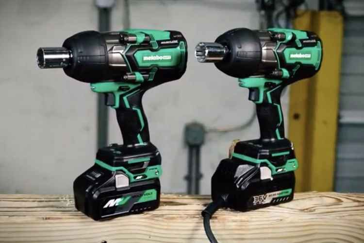 metabo tools sitting on wood
