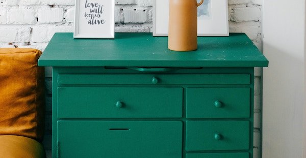 handpainted upcycled dresser